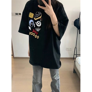 万针全刺绣工艺 得物抖音高品质260克纯棉双纱美式高街短袖T恤P33图片