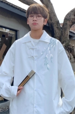 ！2025夏季新款男士新中式长袖衬衫风衬衣CS201特P38，男装衬衫，电商B220