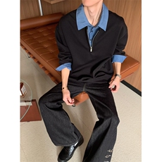 网图老钱风cleanfit假两件卫衣W1992/特P45，男装卫衣，电商B350