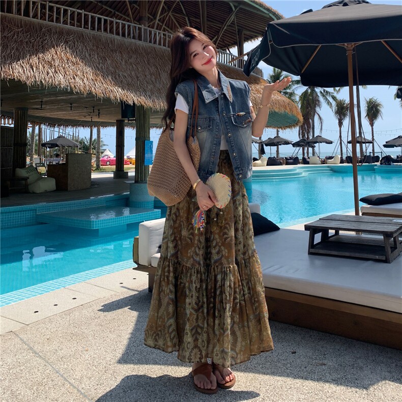 主推新款春夏新品复古波西米亚牛仔马甲2212-P215-K315，女装套装/套裙，网红馆