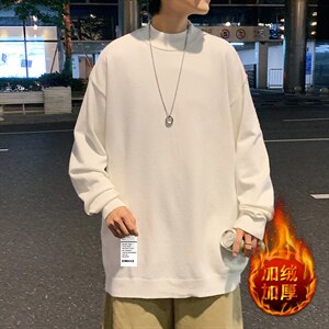 M18045-P45 加绒款-P65半高领毛衣男士大码针织衫男毛线衣男图片