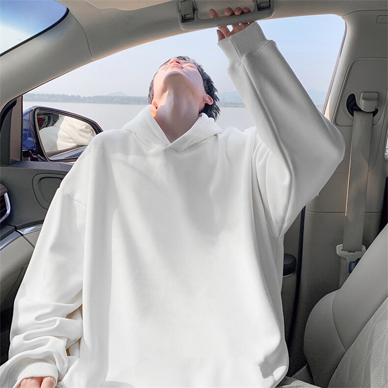 无口袋无帽绳卫衣抖音得物二开25秋冬美式全棉连帽卫衣CM20，男装卫衣，电商A486