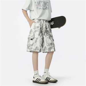 美式运动短裤男款2025夏季新款青少年潮牌裤子宽松休闲五分裤图片