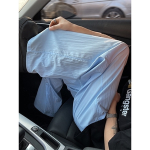 8XL-M多巴胺冰丝垂感慵懒山本裤男夏拖地裤子阔腿休闲裤KZ051P30图片