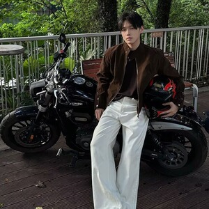 复古设计感立领夹克外套男短款秋季2026新款潮牌美式休闲痞帅上衣图片