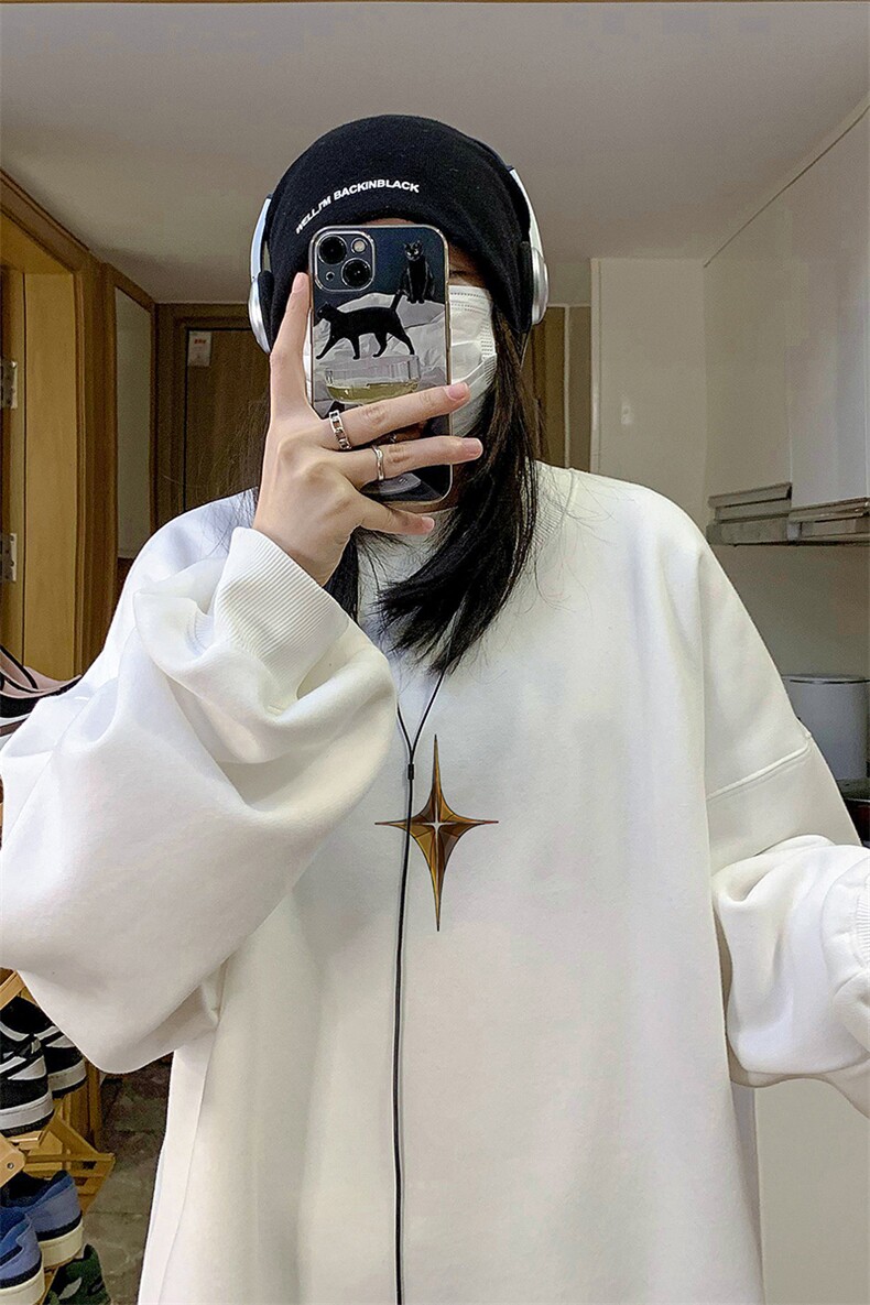 中性风！抖音直播高品质重磅卫衣男圆领卫衣女XW400-P45,男装卫衣,电商B371