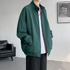 8XL-M美式复古棒球服外套男特大码潮牌双拉链立领夹克衫JK005P85，男装夹克，电商B312