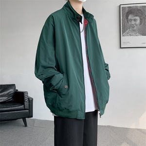 8XL-M美式复古棒球服外套男特大码潮牌双拉链立领夹克衫JK005P85图片