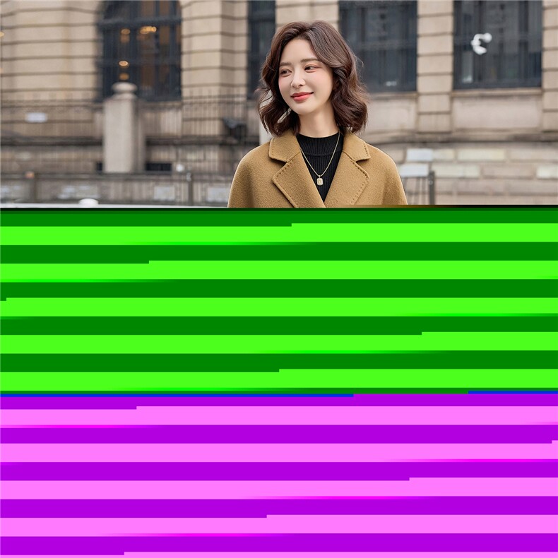 爆现货《2025秋冬新款双排扣双面呢大衣，高级感修身显瘦，,女装双面呢大衣,欧米莱