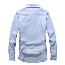 秋季流行男士牛仔衬衣时尚休闲长袖衬衫外套XZ310B-3-CY912-P55，男装衬衫，星座310B-3