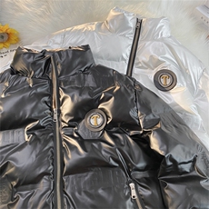 棉衣男潮牌短款徽章机能风工装亮面棉服男立领冬加厚免洗棉袄外套，男装棉衣，星座310B-1