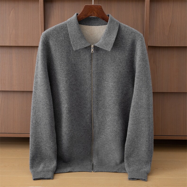 2025年秋季长袖时尚百搭通勤简约羊绒开衫，男装羊绒开衫，米亚康羊绒