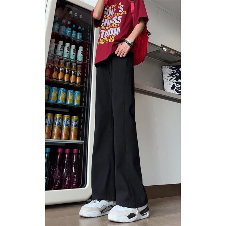 1506-1/K80171纽扣/P34黑色微喇弯刀牛仔裤男女提档高腰裤美式,男装牛仔裤,星座1506-1