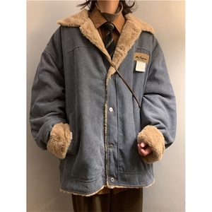 羊羔毛棉衣男女冬季新款宽松休闲加厚棉服港风帅气外套VY571-P78图片