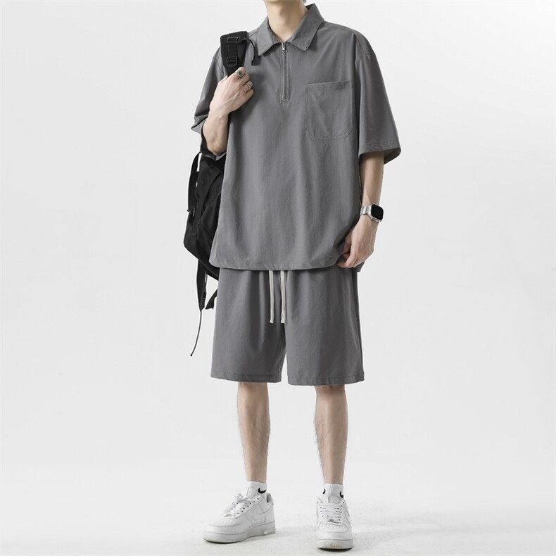 时尚清爽休闲套装亲肤坠感柔顺舒适夏季运动潮流TZ20-特批65,男装休闲套装,星座718
