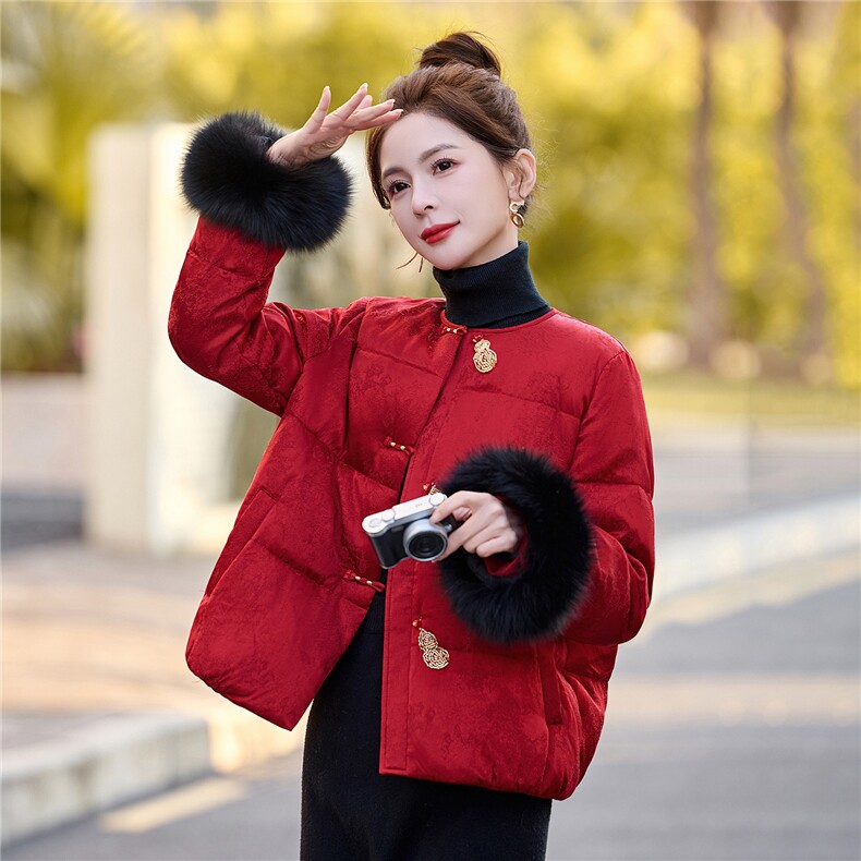 依如秀2026年冬季狐狸毛羽绒服,女装羽绒服,依如秀(原杭风阁)