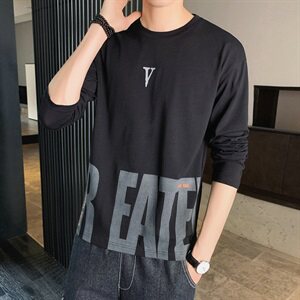 男士长袖t恤卫衣上衣服宽松潮流男装体桖纯棉秋衣打底衫DS920T图片