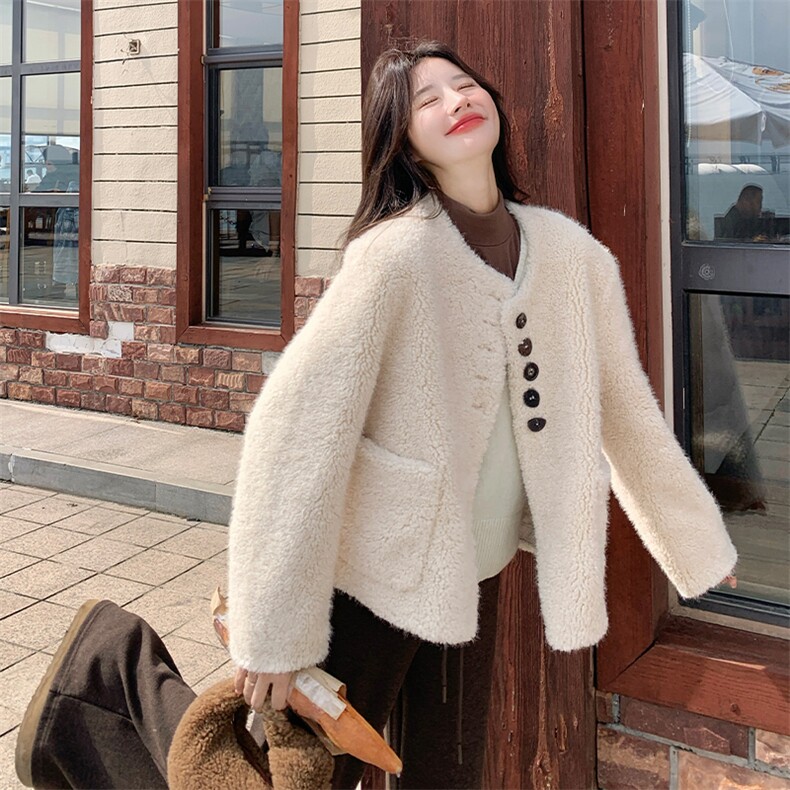 冬装新款皮毛一体加厚外套-195-k298，女装皮草，2D075