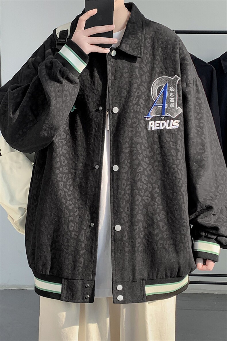 2023秋装新品韩版刺绣设计夹克中性男女百搭棒球服外套8007-P85,男装夹克,电商A441-1