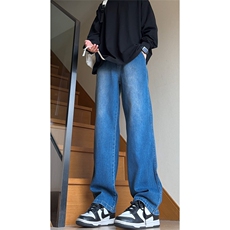 美式cleanfit复古水洗垂感宽松抽绳阔腿牛仔裤K1130-特P42控68，男装牛仔裤，星座1004-3