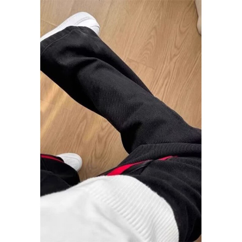 美式潮牌条纹工装裤子男女秋季新款美式高街直筒牛仔裤LD7899-P42,男装牛仔裤,星座1008