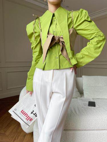 秋季新款泡泡袖衬衫两件套，女装衬衫，LION&CAT(2F)