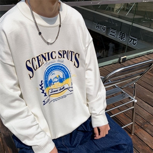 高品质 秋冬季圆领毛衣男士加厚线衣男针织衫男 M36-P45白色图片