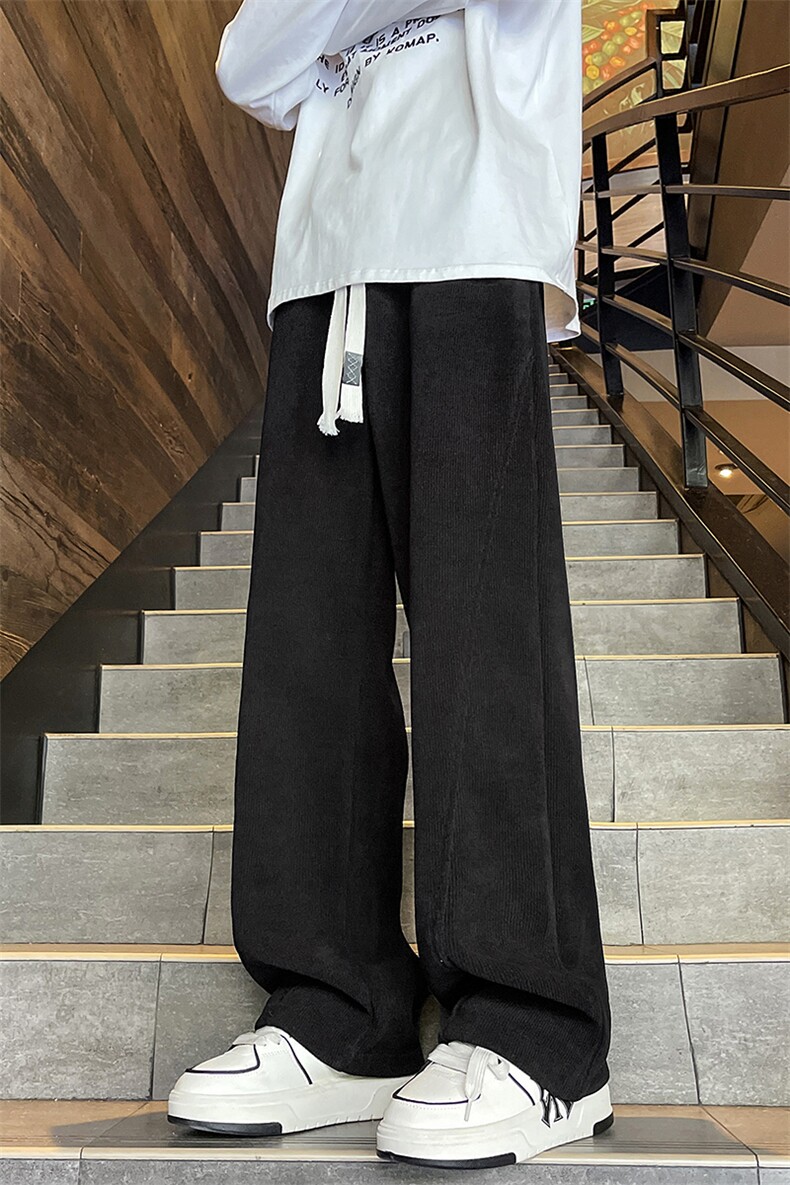加绒加厚欧棉绒灯芯绒休闲裤直筒弯刀裤A493特P45控78,男装休闲裤,电商A309