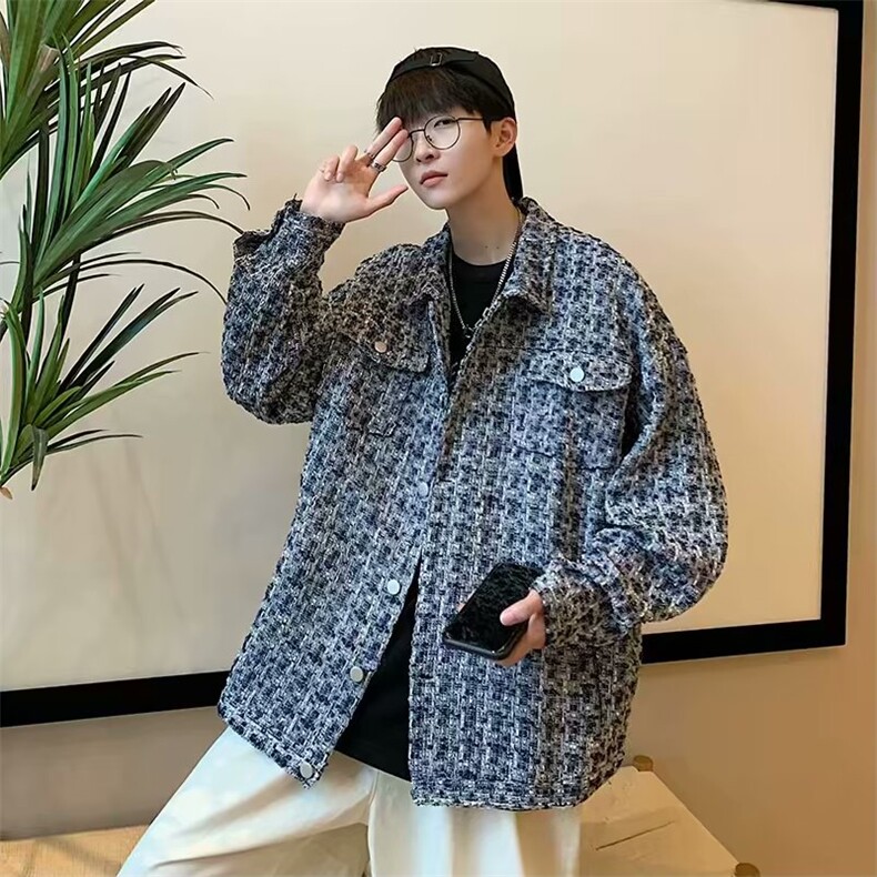 格子夹克男女千鸟格韩版ins宽松复古小香风外套休闲上衣JK480-P59,男装夹克,星座1008