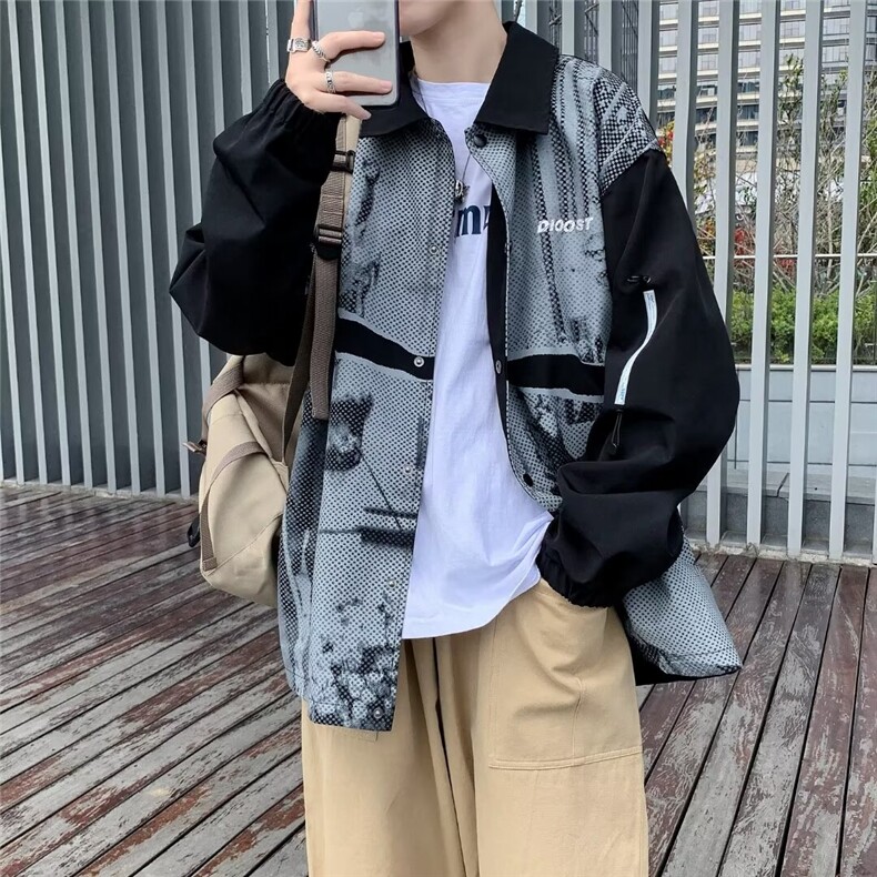 F467P32帆布水洗夹克男2024春秋季新款美式宽松图片