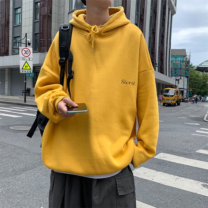WY2098-P40 纯棉连帽卫衣男大码运动帽衫宽松薄外套男图片