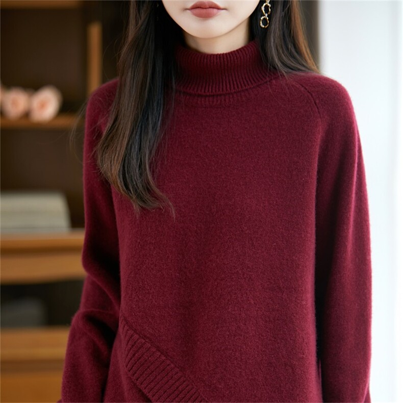不起球100%纯棉灰色毛衣女内搭秋冬2025新款加厚全棉线针织打底衫,女装羊毛衫,迅太羊绒