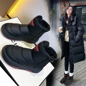 厚底雪地靴女2024新款冬季加绒加厚雪地棉女短靴图片