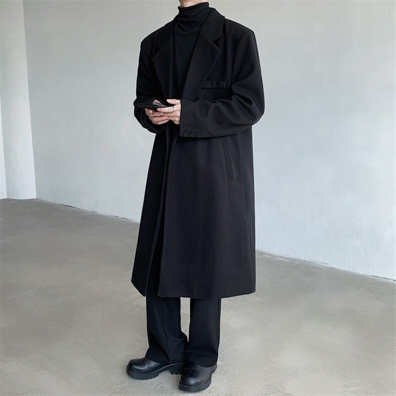 中长款毛呢大衣男2025新款春秋季棉外套高级感英伦风衣JK0251-P98,男装风衣,星座308B-2