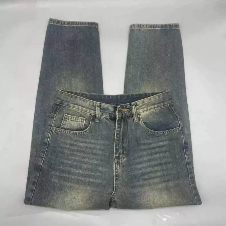 1506-1/KG6231/P50男士刺绣牛仔裤水洗字母复古直筒百搭休闲长裤,男装牛仔裤,星座1506-1