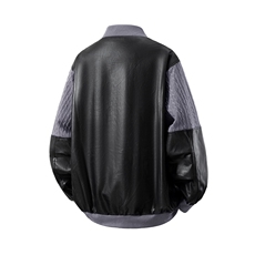 1肩膀针织民族风大码M-5XL面层：PU皮夹克男JK8756P110控149，男装民族服装，星座226-2