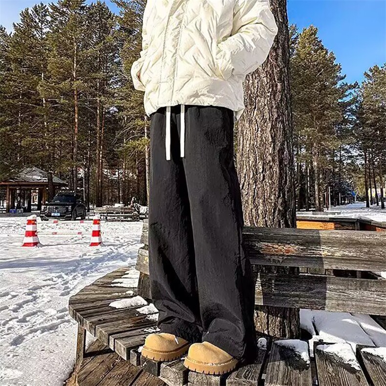 网图超厚北极绒休闲裤加绒加厚棉裤慵懒风直筒裤A025-XK18084-P40,男装棉裤,电商A025