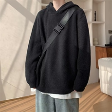 得物品质秋冬款男连帽毛衣开叉针织衫休闲线衣外套M84P75，男装针织衫/毛衣，星座1013-1