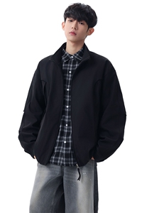 男士立领拉链夹克春季宽松休闲外套百搭上衣 XZ309 JK8636 P85图片