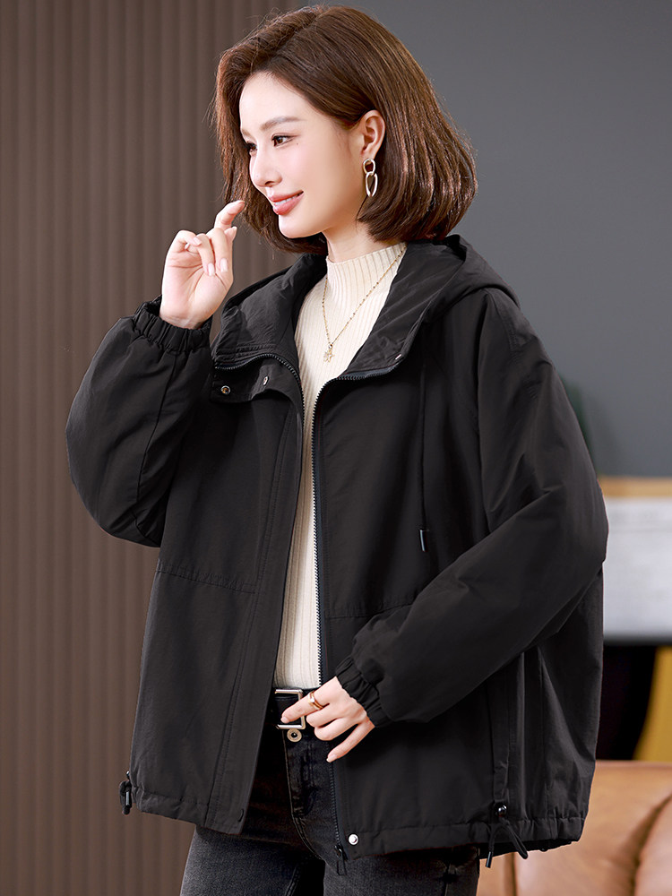 2025年冬季时尚潮流中长款休闲加绒加厚派克服,女装派克服,天丽