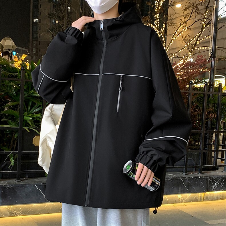 夹克男2026秋新款潮复古宽松休闲纯色连帽外套A436-2370-P85,男装夹克,电商A436