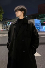 秋冬宽松毛呢大衣男痞帅中长款呢子风衣外套MN9571/P100加棉P110，男装风衣，电商B316