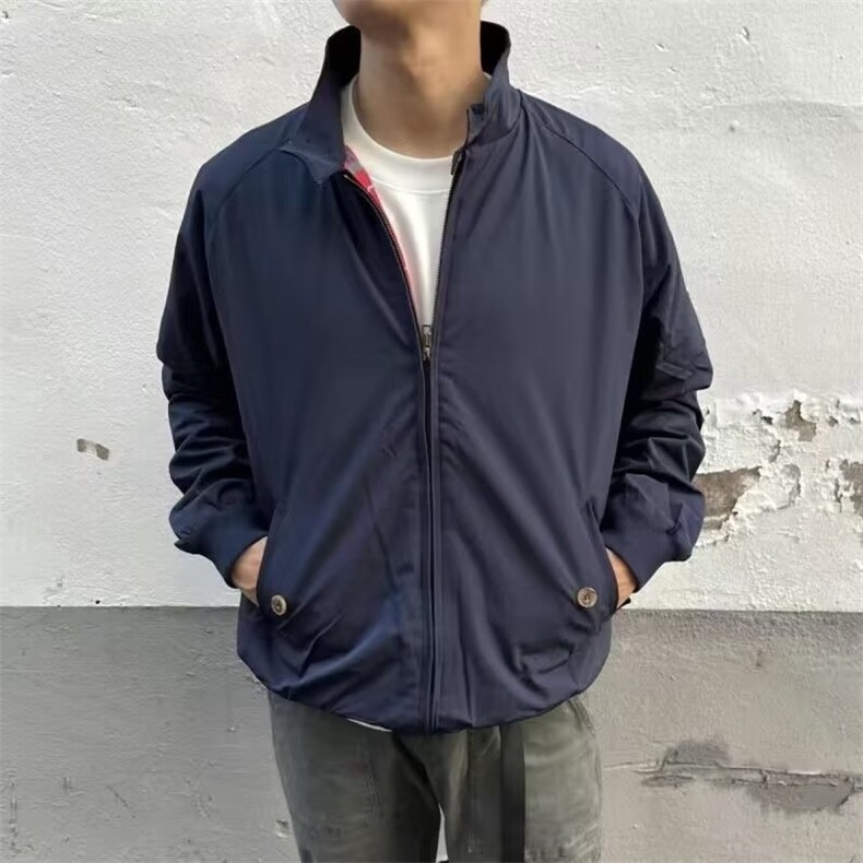 抖音品质秋款男立领夹克格子内衬外套网络图JK111P68,男装夹克,星座1013-1