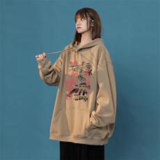 手绘涂鸦印花LOGO男女情侣潮牌连帽卫衣，男装卫衣，星座310A-4