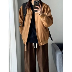 大货拼色衬衫领纯棉宽松夹克男上衣外套DSA157B-J182-P75，男装夹克，电商A157B