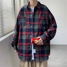 长袖衬衫男港风日系外套C8012P36图片