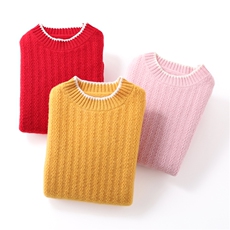 2025年秋季新款加厚桂花针半高领针织儿童上衣时尚休闲通勤百搭，童装儿童羊毛衫，暖钟情羊绒