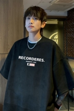 ！2025夏季新款男士鹿皮绒印花短袖T恤情侣半袖TL2418特P19，男装T恤，电商B220