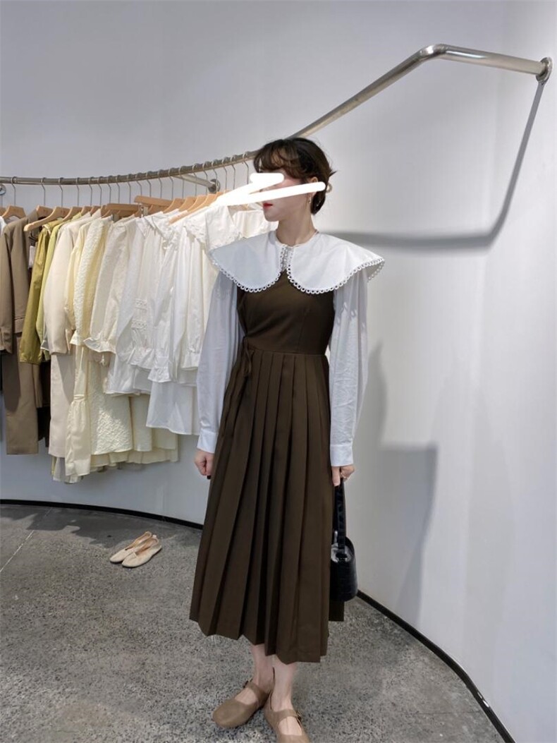 韩系两件套连衣裙，女装连衣裙，驿谷