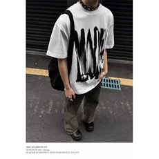 纯棉220g美式复古短袖男士夏季2025新款做旧上衣印花圆领五分袖潮，男装T恤，星座506A